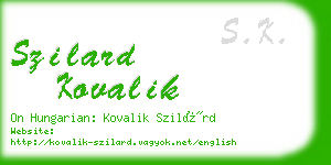 szilard kovalik business card